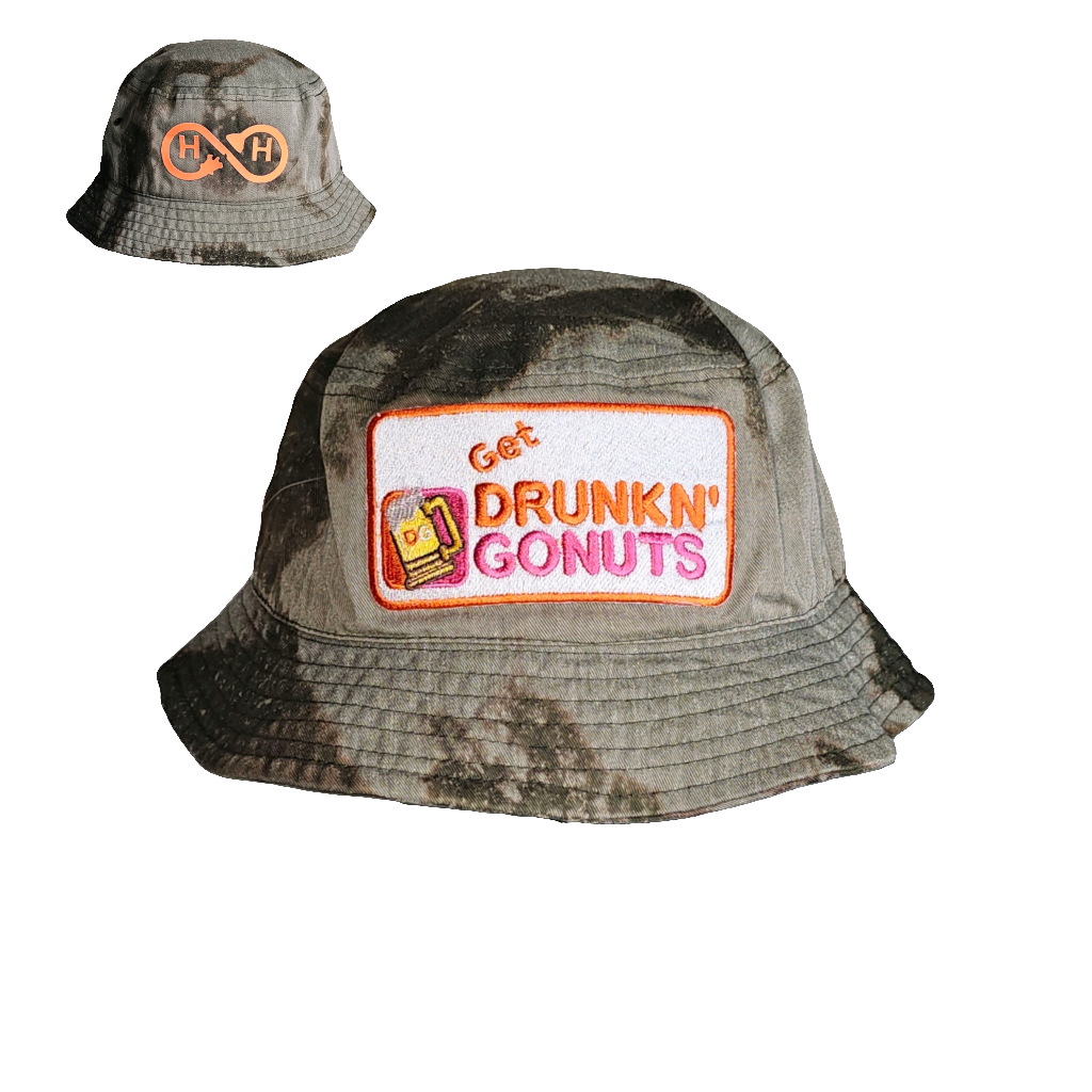 Bleachy Bucket Get Drunkn' GoNuts (Olive Green)